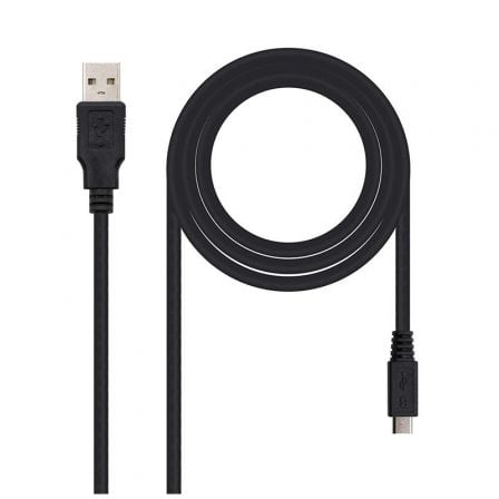 Cable USB 2.0 Nanocable 10.01.0501/ USB Macho - MicroUSB Macho/ 1.8m/ Negro