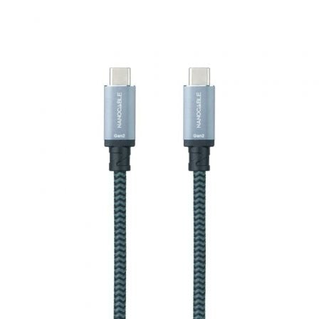 Cable USB 3.2 Nanocable 10.01.4103-COMB/ USB Tipo-C Macho - USB Tipo-C Macho/ Hasta 100W/ 20Gbps/ 3m/ Gris y Negro