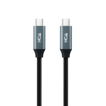 Cable USB 3.2 Nanocable 10.01.4300/ USB Tipo-C Macho - USB Tipo-C Macho/ 50cm/ Gris y Negro