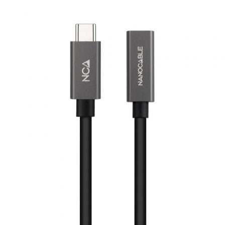 Cable Alargador USB 3.2 Nanocable 10.01.4402/ USB Tipo-C Macho - USB Tipo-C Hembra/ 2m/ Negro