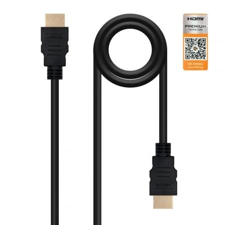 Cable HDMI 2.0 4K Nanocable 10.15.3603/ HDMI Macho - HDMI Macho/ 3m/ Certificado/ Negro