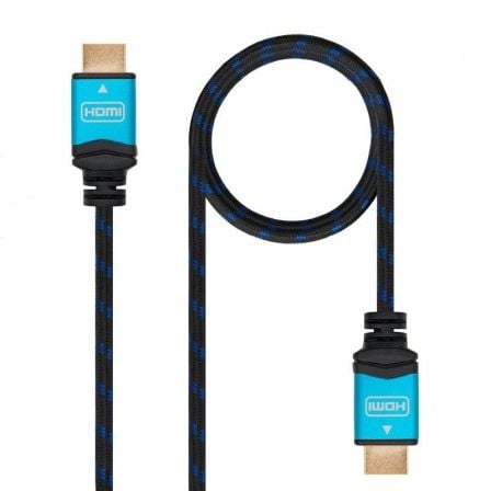 Cable HDMI 2.0 4K Nanocable 10.15.3700/ HDMI Macho - HDMI Macho/ 0.5m/ Negro/ Azul