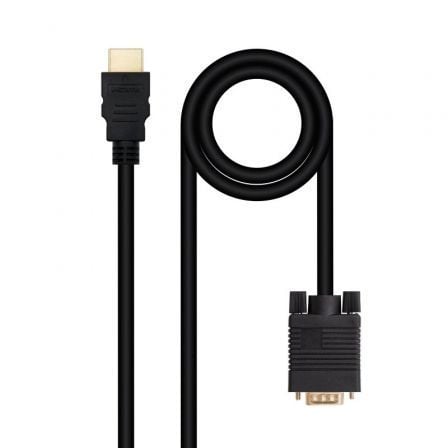 Cable Conversor Nanocable 10.15.4348/ HDMI Macho - VGA Macho/ 1.8m/ Negro