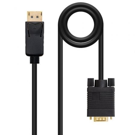 Cable Conversor Nanocable 10.15.4402/ DisplayPort Macho - VGA Macho/ 2m/ Negro