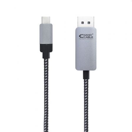 Cable Conversor Nanocable 10.15.5002/ USB Tipo-C Macho - Displayport Macho/ 1.8m/ Negro