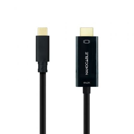 Cable Conversor Nanocable 10.15.5133/ USB Tipo-C Macho - HDMI Macho/ 3m/ Negro