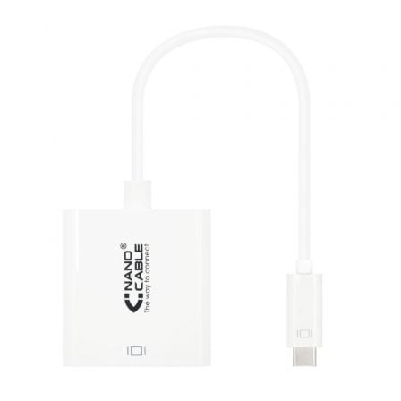 Cable Conversor Nanocable 10.16.4103/ USB Tipo-C Macho - DVI-D (24+1) Hembra/ 15cm/ Blanco