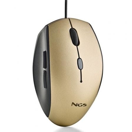 Ratón Ergonómico NGS Moth Gold/ Hasta 1600 DPI/ Dorado