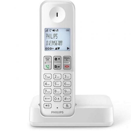 Teléfono Inalámbrico Philips D2501W/34/ Blanco