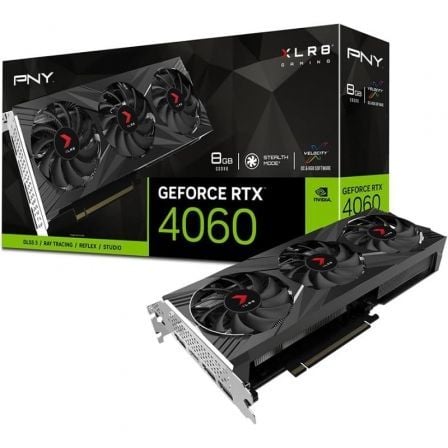 Tarjeta Gráfica PNY GeForce RTX 4060 XLR8 Gaming VERTO Triple Fan/ 8GB GDDR6