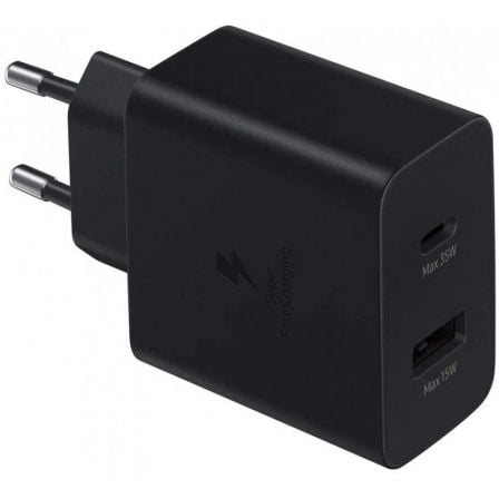 Cargador de Pared Samsung EP-TA220NBE/ 1xUSB Tipo-C/ 1xUSB/ 35W