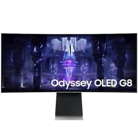 Smart Monitor Gaming Ultraparonámico Curvo Samsung Odyssey G8 S34BG850SU 34'/ UWQHD/ Smart TV/ 0.1ms/ 175Hz/ OLED/ Multimedia/ Plata