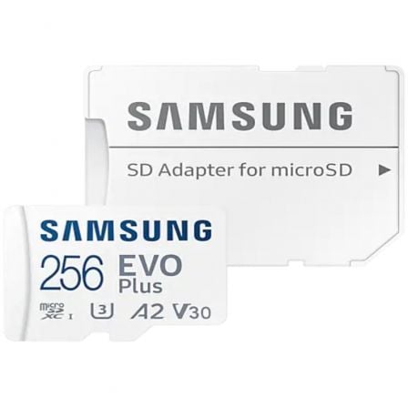 Tarjeta de Memoria Samsung EVO Plus 2021 256GB microSD XC con Adaptador/ Clase 10/ 130MBs