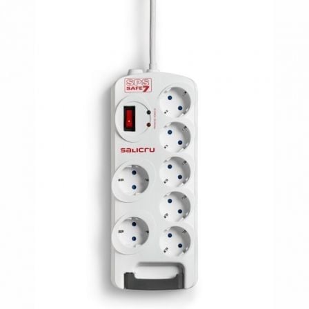 Regleta con interruptor Salicru SAFE 7/ 7 Tomas de corriente/ Cable 1.8m/ Blanca