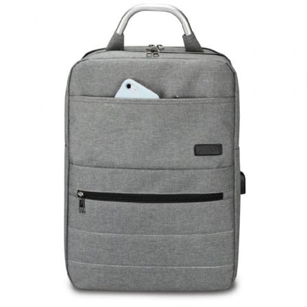 Mochila Subblim Elite Airpadding Backpack para Portátiles hasta 15.6'/ Puerto USB/ Gris