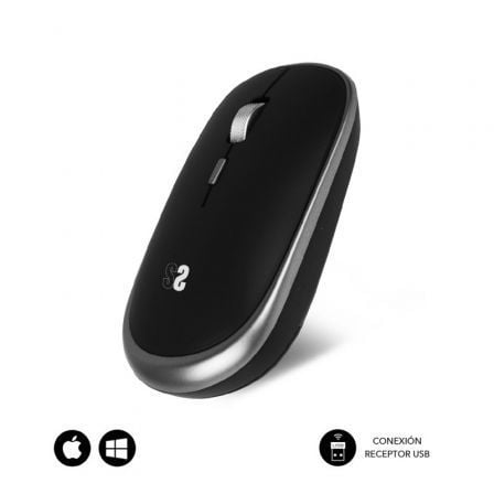 Ratón Mini Inalámbrico Subblim Wireless Mini/ Hasta 1600 DPI/ Gris Espacial