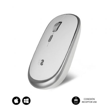 Ratón Mini Inalámbrico Subblim Wireless Mini/ Hasta 1600 DPI/ Plata