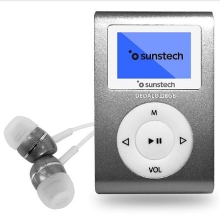 Reproductor MP3 Sunstech Dedalo III/ 8GB/ Radio FM/ Gris