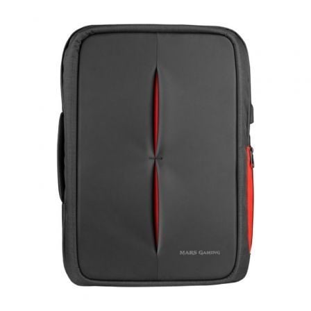 Mochila Mars Gaming MB2 para Portátil hasta 17'/ Puerto USB/ Antirrobo/ Impermeable