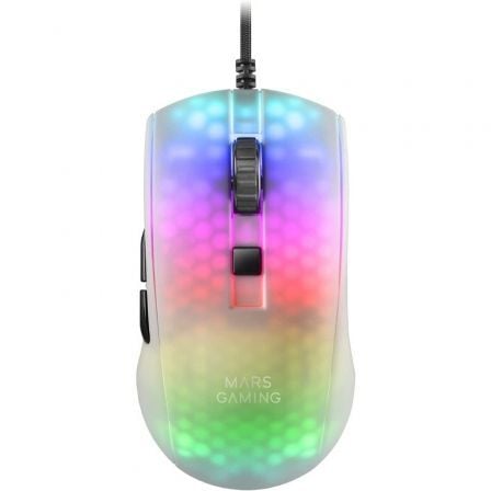 Ratón Gaming Mars Gaming MMRW/ Hasta 12800 DPI/ Blanco