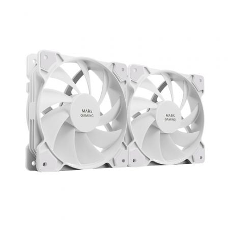 Pack 2 Ventiladores Mars Gaming MF-PWMX2/ 12cm/ Blanco