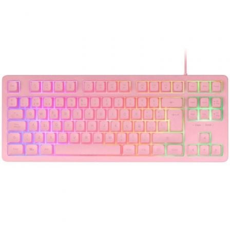 Teclado Gaming SemiMecánico Mars Gaming MK023/ Rosa