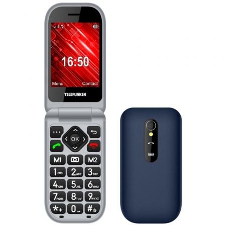 Teléfono Móvil Telefunken S450 para Personas Mayores/ Azul