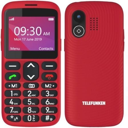 Teléfono Móvil Telefunken S520 para Personas Mayores/ Rojo