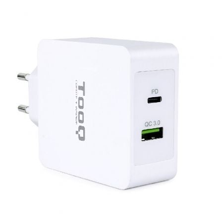 Cargador de Pared TooQ TQWC-2SC03WT/ 1xUSB Tipo-C/ 1xUSB/ 48W