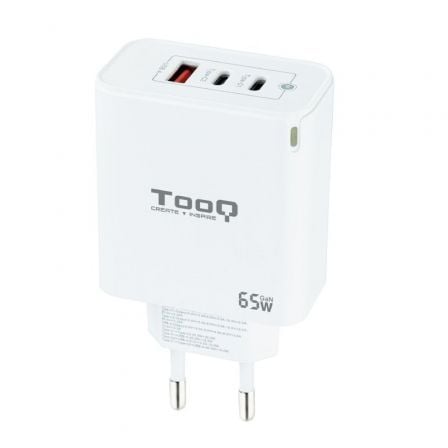 Cargador de Pared TooQ TQWC-GANQC2PD65WT/ 2xUSB Tipo-C/ 1xUSB/ 65W