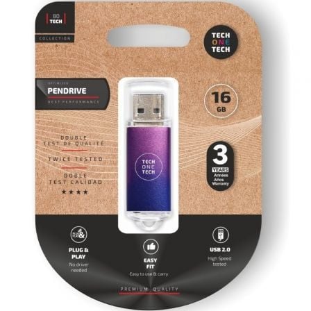 Pendrive 16GB Tech One Tech Be Fade USB 2.0/ Purpura Degradado