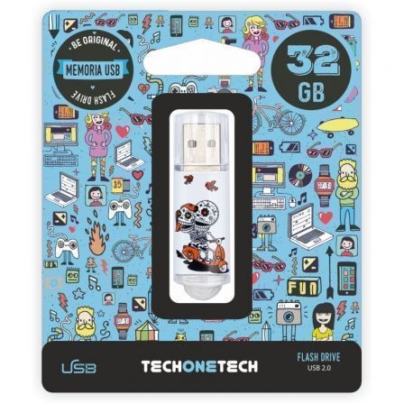 Pendrive 32GB Tech One Tech Calavera Moto USB 2.0