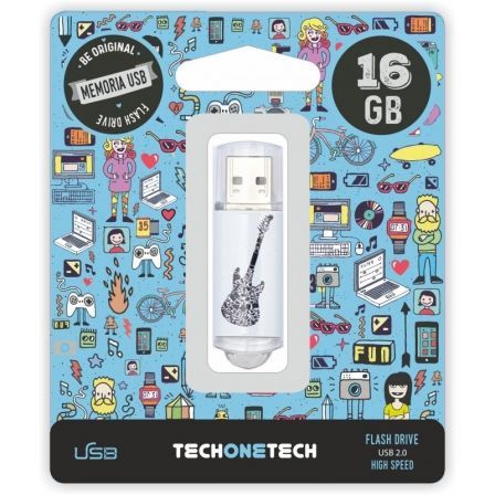 PENDRIVE TECH ONE TECH CRAZY BLACK GUITAR 16GB USB 2.0