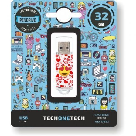 Pendrive 32GB Tech One Tech Emojis Heart Eyes USB 2.0