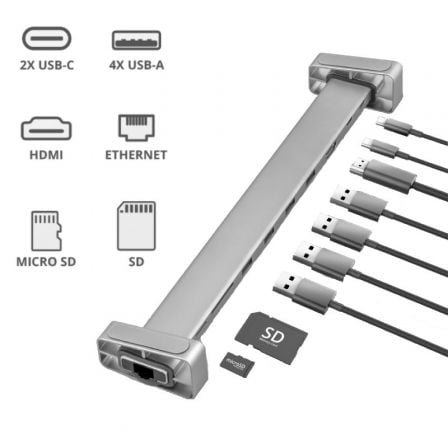 Docking USB Tipo-C Trust Dalyx 23417/ 6xUSB/ 1xHDMI/ 1xRJ45/ 1xUSB Tipo-C/ 1xUSB Tipo-C PD/ 1xLector Tarjetas SD/ Gris