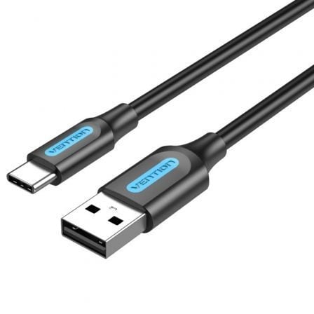 Cable USB 2.0 Tipo-C Vention COKBC/ USB Macho - USB Tipo-C Macho/ Hasta 60W/ 480Mbps/ 25cm/ Gris