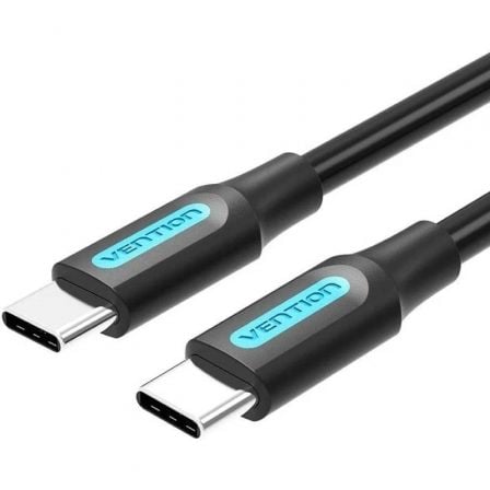 Cable USB 2.0 Tipo-C Vention COSBI/ USB Tipo-C Macho - USB Tipo-C Macho/ Hasta 60W/ 480Mbps/ 3m/ Negro