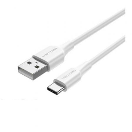 Cable USB 2.0 Tipo-C Vention CTHWF/ USB Tipo-C Macho - USB Macho/ Hasta 60W/ 480Mbps/ 1m/ Blanco