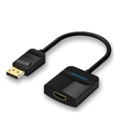 Cable Conversor Vention HBGBB/ Displayport Macho - HDMI Hembra/ 15cm/ Negro