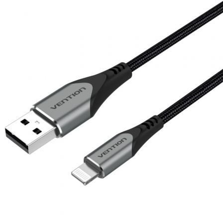 Cable USB 2.0 Lightning Vention LABHD/ USB Macho - Lightning Macho/ Hasta 12W/ 480Mbps/ 50cm/ Gris