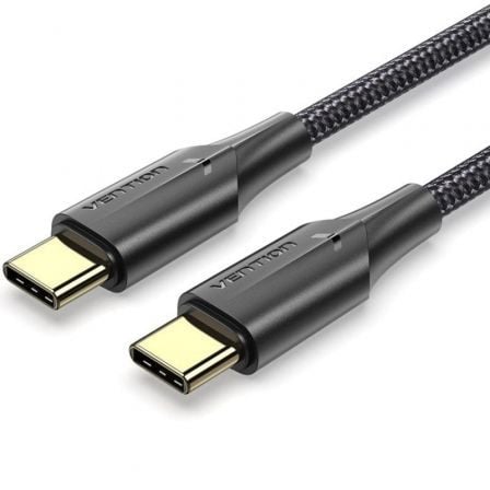 Cable USB 2.0 Tipo-C 3A Vention TAUBD/ USB Tipo-C Macho - USB Tipo-C Macho/ Hasta 60W/ 480Mbps/ 50cm/ Negro