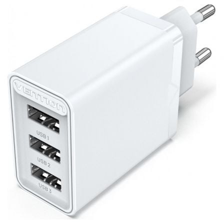 Cargador de Pared Vention FEW0-EU/ 3xUSB