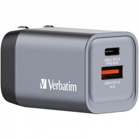 Cargador de Pared Universal Verbatim GNC-35/ 1xUSB Tipo-C/ 1xUSB/ 35W