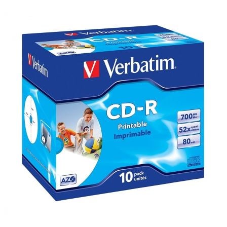 CD-R Verbatim AZO Imprimible 52X/ Caja-10uds