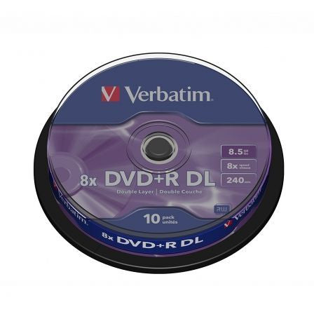 DVD+R Doble Capa Verbatim Advanced AZO 8X/ Tarrina-10uds