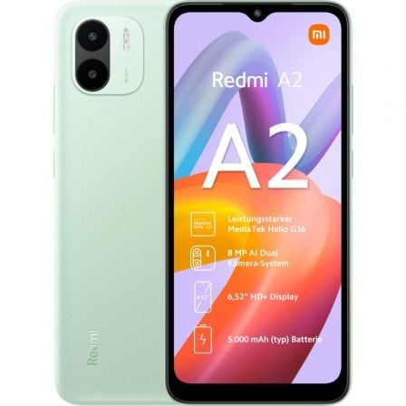 Smartphone Xiaomi Redmi A2 2GB/ 32GB/ 6.52'/ Verde Claro