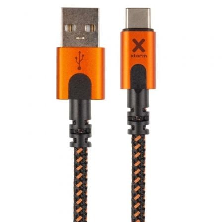 Cable USB Tipo-C Xtorm CXX004/ USB Tipo-C Macho - USB Macho/ Hasta 60W/ 5Gbps/ 1.5m/ Naranja y Negro