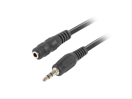 CABLE ESTEREO LANBERG JACK 3.5 MM MACHO/JACK 3.5MM HEMBRA 5M NEGRO