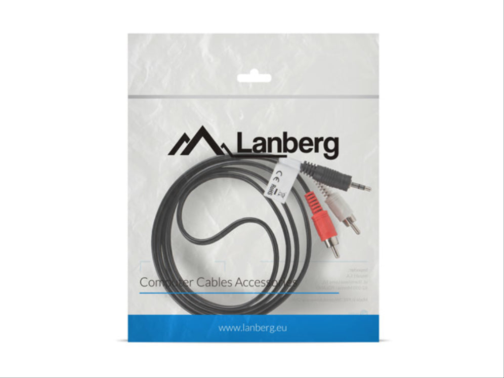 CABLE ESTEREO LANBERG JACK 3.5MM/2X RCA MACHO 1.5M