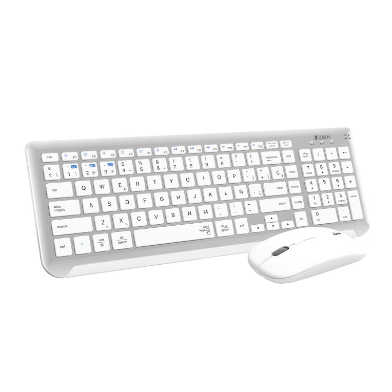 COMBO TECLADO RATON SUBBLIM DUAL PRESTIGE EXTENDIDO PLATA/BLANCO